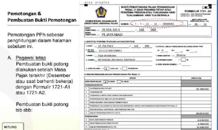 Contoh Bukti Lapor Pajak Set Kantor - Riset