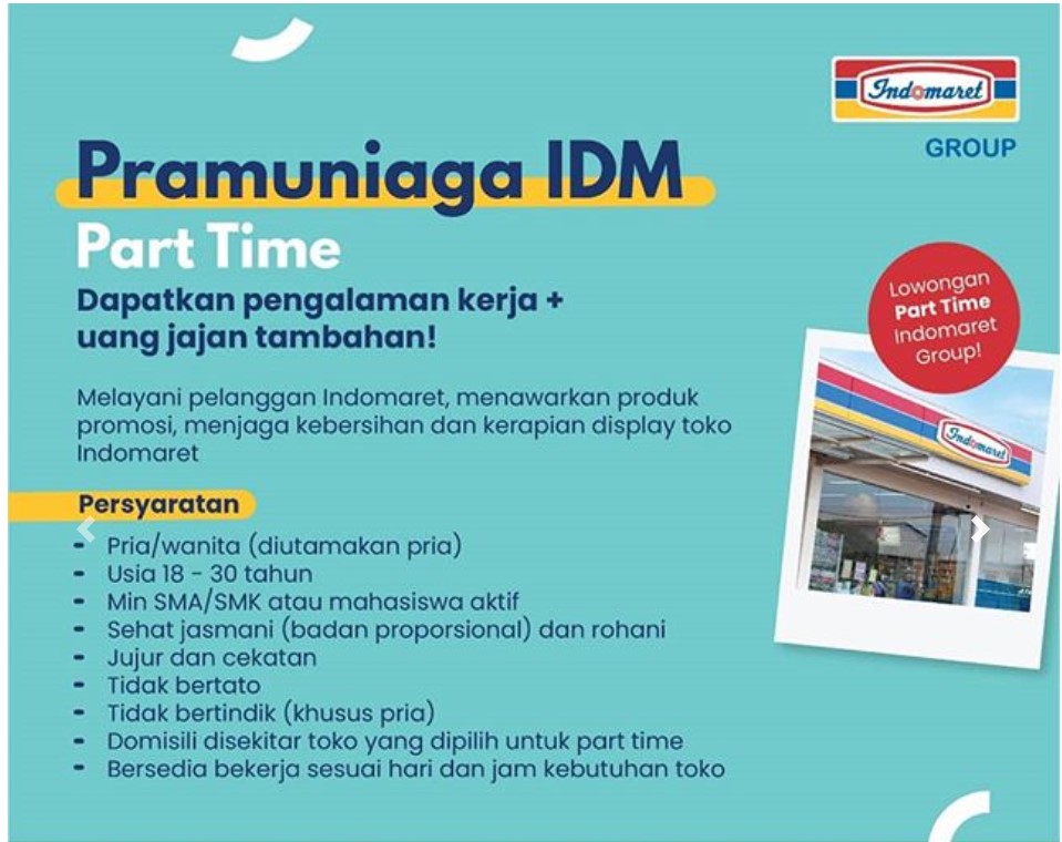 Cara Melamar Kerja Part Time Indomaret 2020, Plus Tips Kerja